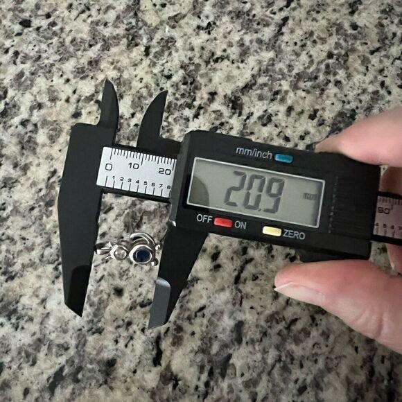 Cat Sterling Silver Charm Kitty Lover September Birthstone Clear Blue Rhinestone - Picture 9 of 9